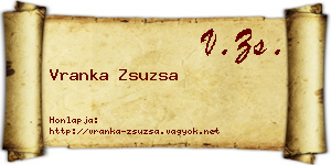 Vranka Zsuzsa névjegykártya